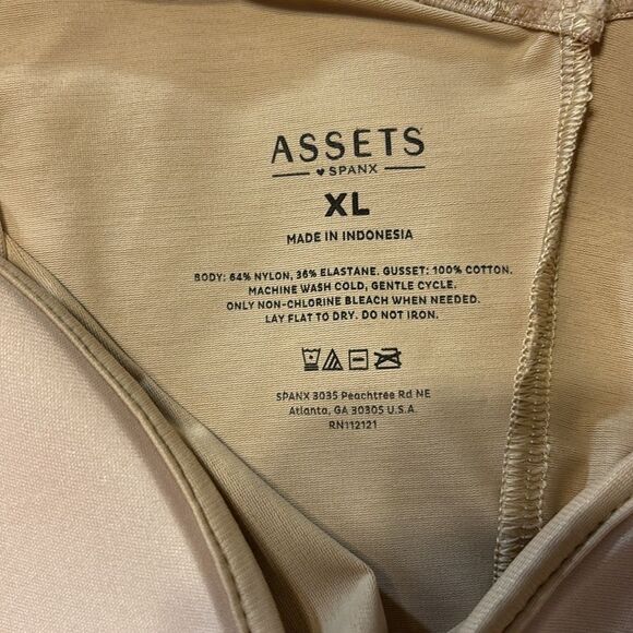 Assets by Spanx Size XL low-back panty bodysuit nude color - Picture 8 of 10